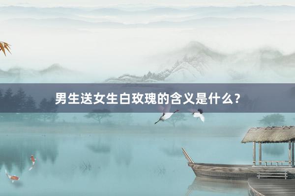 男生送女生白玫瑰的含义是什么？